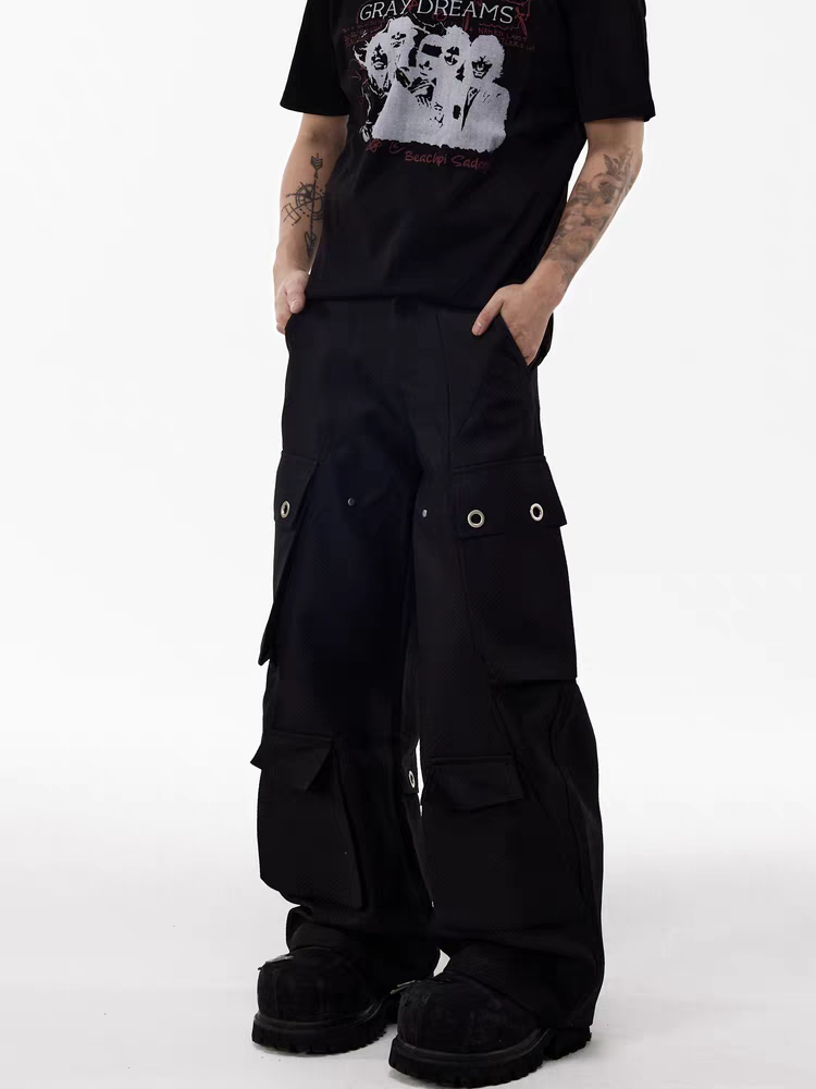 Ueshima FW25 Wide Leg Cargo Jeans Drop01